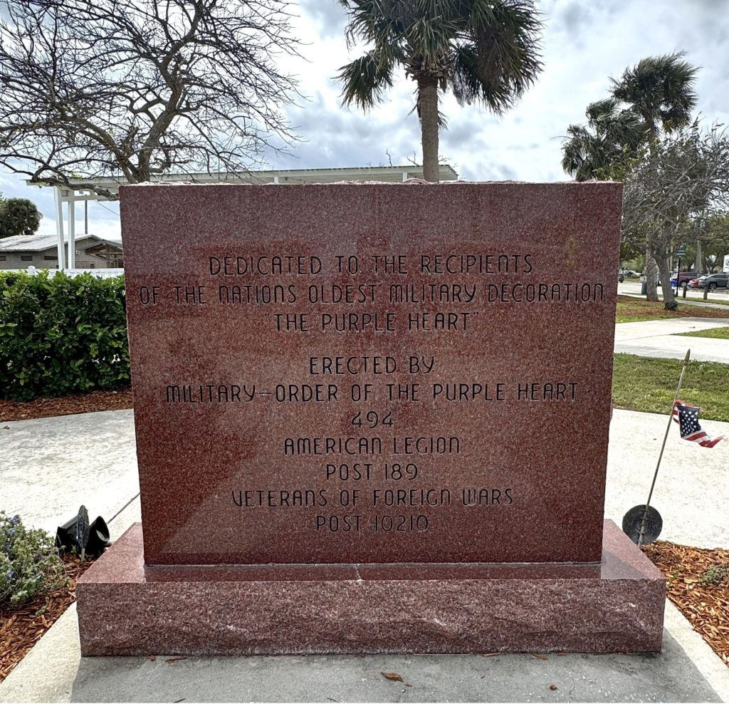 SEBASTIAN COMBAT WOUNDED VETERANS MEMORIAL BACK
