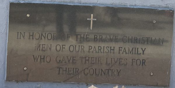 ST. STANISLAUS BISHOP & MARTYR PARISH WAR VETERANS MEMORIAL PLAQUE