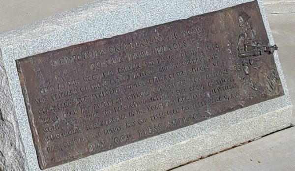 STATE OF ARIZONA VETERANS MEMORIAL PLAQUE