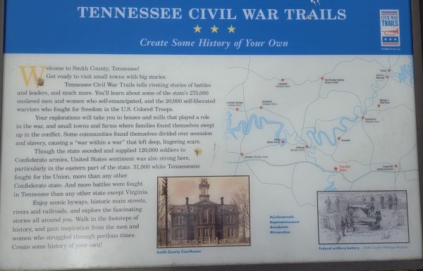 TENNESSE CIVIL WAR TRAILS WAR MEMORIAL PANEL