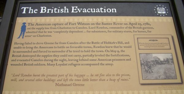 THE BRITISH EVACUATION REVOLUTIONARY WAR MEMORIAL PANEL