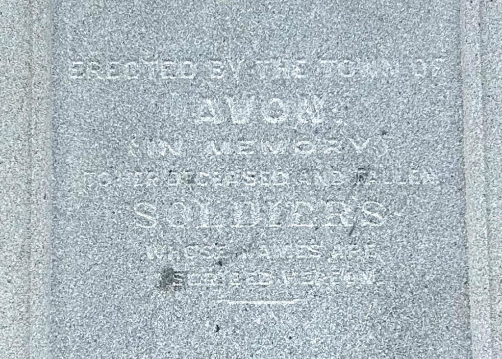 TOWN OF AVON CIVIL WAR MEMORIAL STONE A