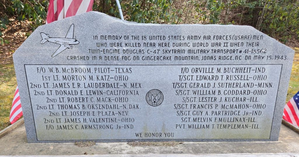 U.S. ARMY AIR FORCE CRASH MEMORIAL