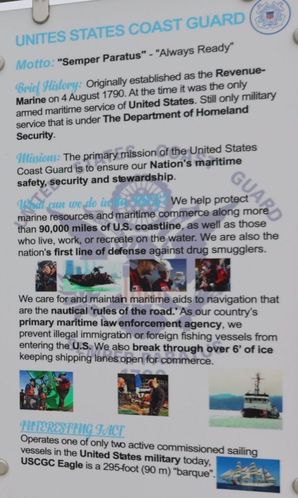 UNITIES STATES COAST GUARD MEMORIAL PLAQUE