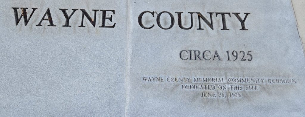 WAYNE COUNTY WAR VETERANS MEMORIAL MAP STONE B