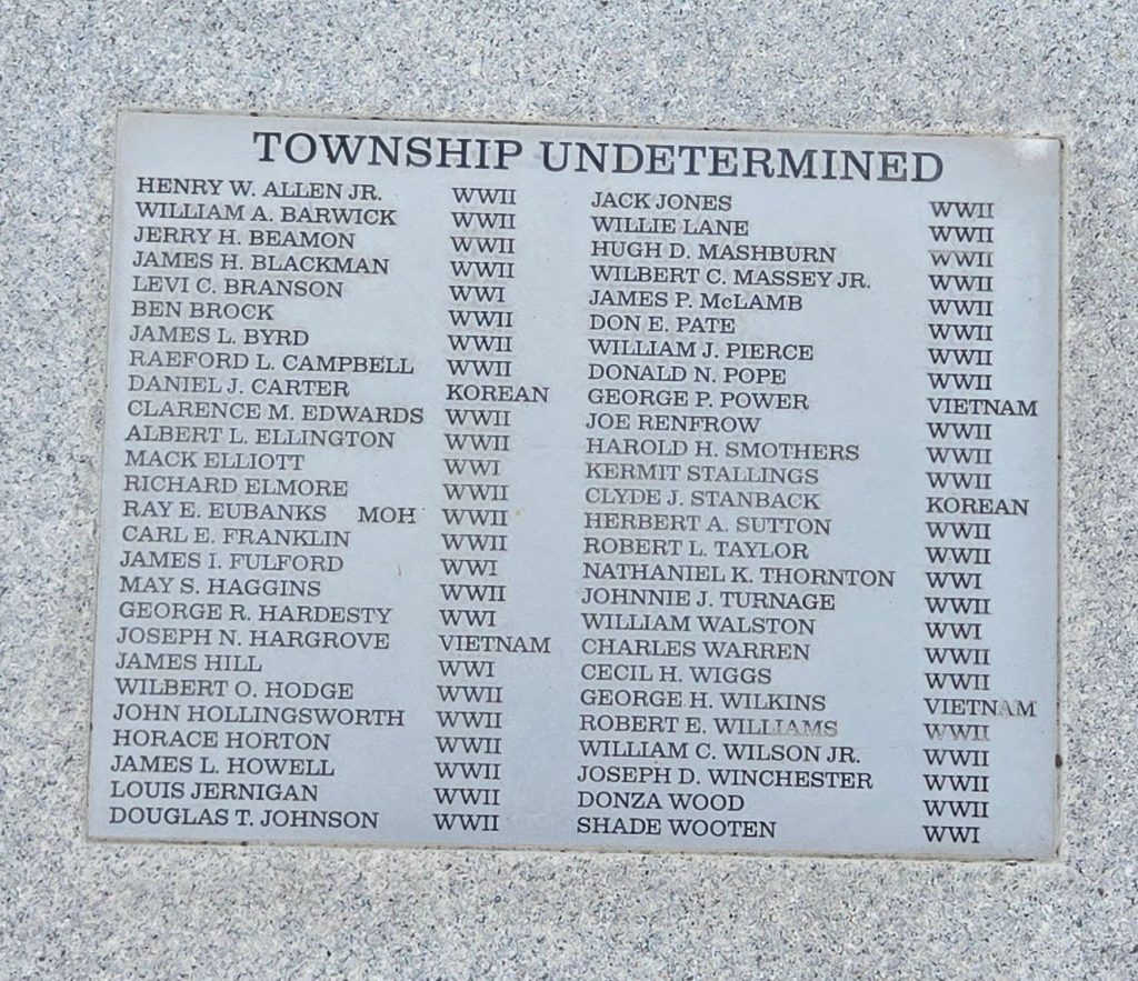 WAYNE COUNTY WAR VETERANS MEMORIAL MAP STONE F