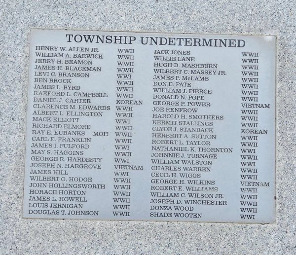 WAYNE COUNTY WAR VETERANS MEMORIAL MAP STONE F