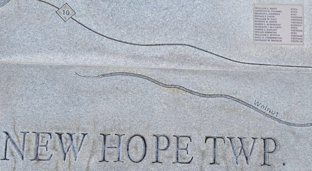 WAYNE COUNTY WAR VETERANS MEMORIAL MAP STONE H