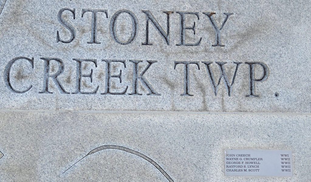 WAYNE COUNTY WAR VETERANS MEMORIAL MAP STONE K