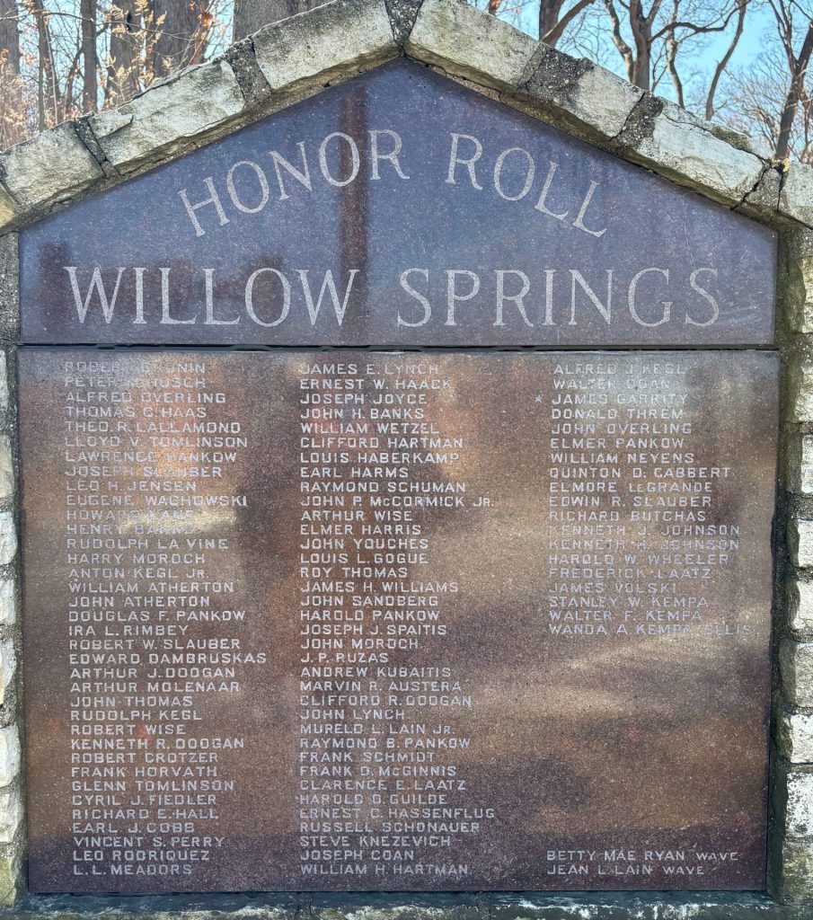 WILLOW SPRINGS HONOR ROLL MEMORIAL