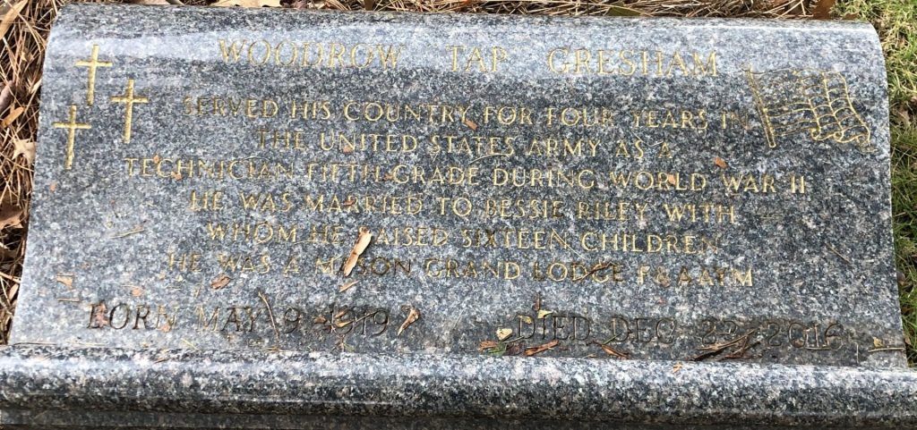 WOODROW “TAP” GRESHAM WAR MEMORIAL