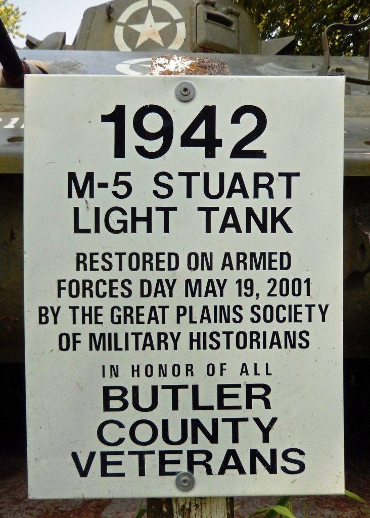 1942 M-5 STUART LIGHT TANK WAR MEMORIAL PLAQUE