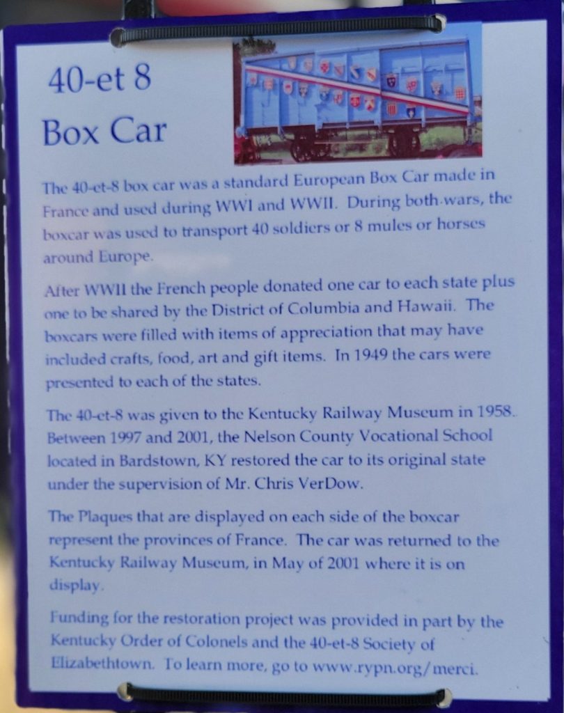 40-ET 8 BOX CAR WAR MEMORIAL PLAQUE