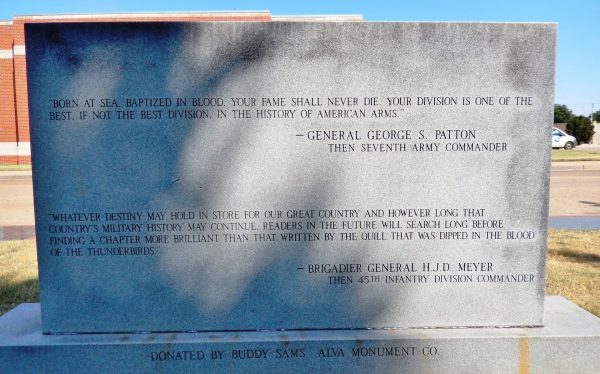 45TH INFANTRY DIVISION THUNDERBIRDS 45TH SIGNAL COMPANY MEMORIAL BACK