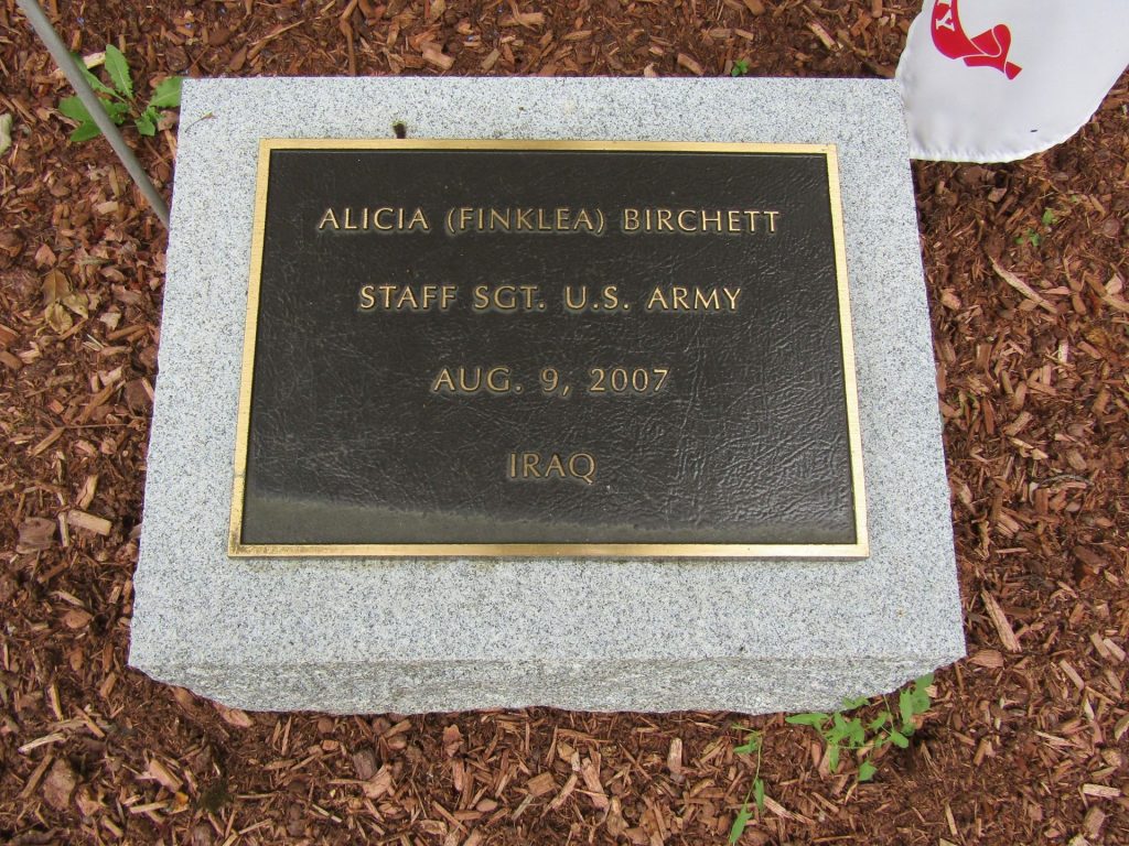 ALICIA (FINKLEA) BIRCHETT WAR MEMORIAL PLAQUE