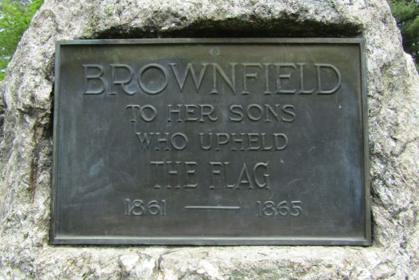 BROWNFIELD CIVIL WAR MEMORIAL PLAQUE A