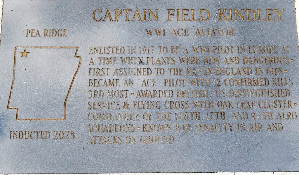 CAPTAIN FIELD KINDLEY,WWI ACE AVIATOR MEMORIAL STONE