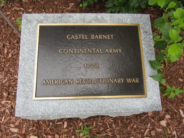 CASTEL BARNET CONTINENTAL ARMY REVOLUTIONARY WAR MEMORIAL PLAQUE