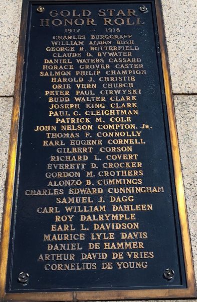 CITIZENS OF GRAND RAPIDS WORLD WAR MEMORIAL LEFT OBELISK PLAQUE C