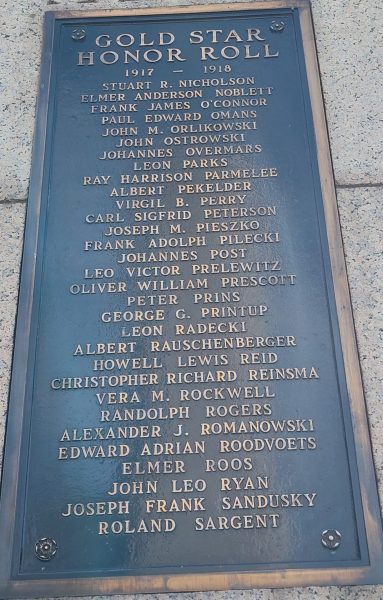 CITIZENS OF GRAND RAPIDS WORLD WAR MEMORIAL RIGHT OBELISK PLAQUE C
