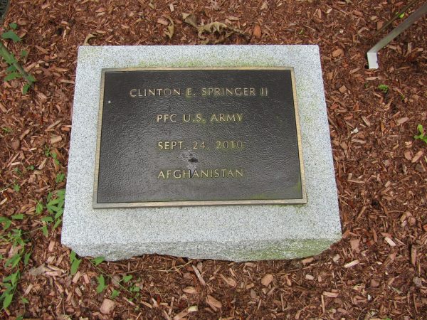 CLINTON E. SPRINGER II WAR MEMORIAL PLAQUE