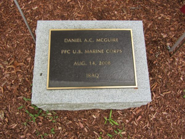 DANIEL A.C. MCGUIRE WAR MEMORIAL PLAQUE