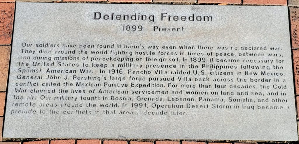 DANVILLE DEFENDING FREEDOM WAR MEMORIAL STONE