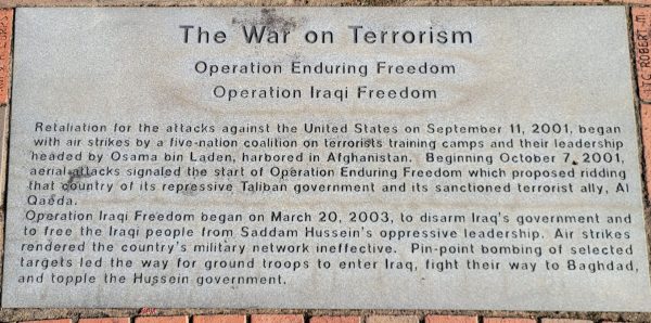 DANVILLE THE WAR ON TERRORISM WAR MEMORIAL STONE