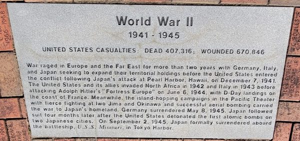 DANVILLE WORLD WAR II MEMORIAL STONE