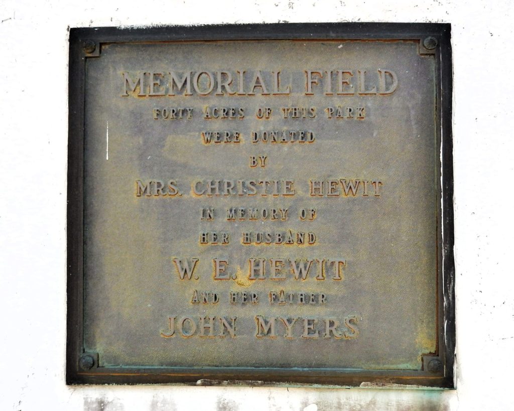 DAVID CITY MEMORIAL FIELD PLAQUE B