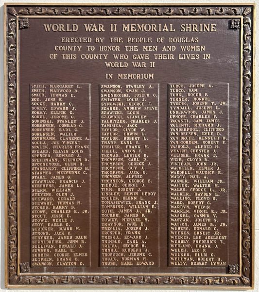 DOUGLAS COUNTY WORLD WAR II MEMORIAL SHRINE PLAQUE G