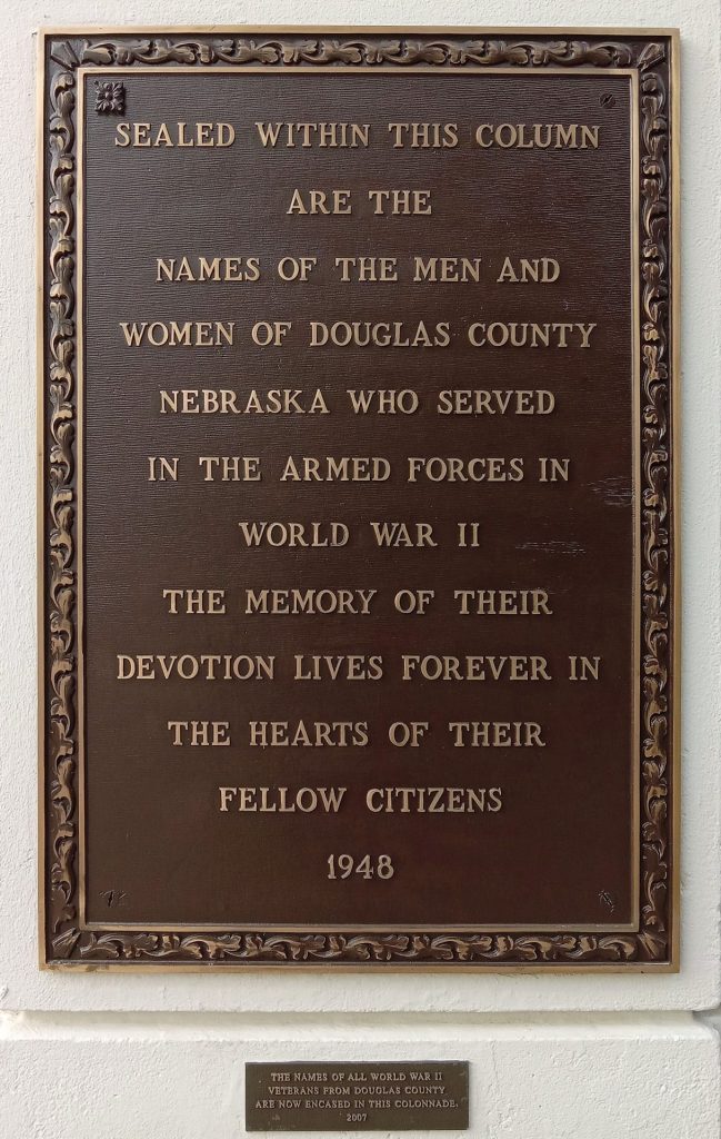 DOUGLAS COUNTY WORLD WAR II MEMORIAL SHRINE PLAQUE I