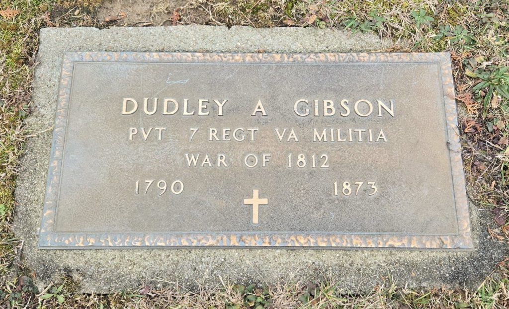 DUDLEY A GIBSON WAR MEMORIAL CEMETERY STONE