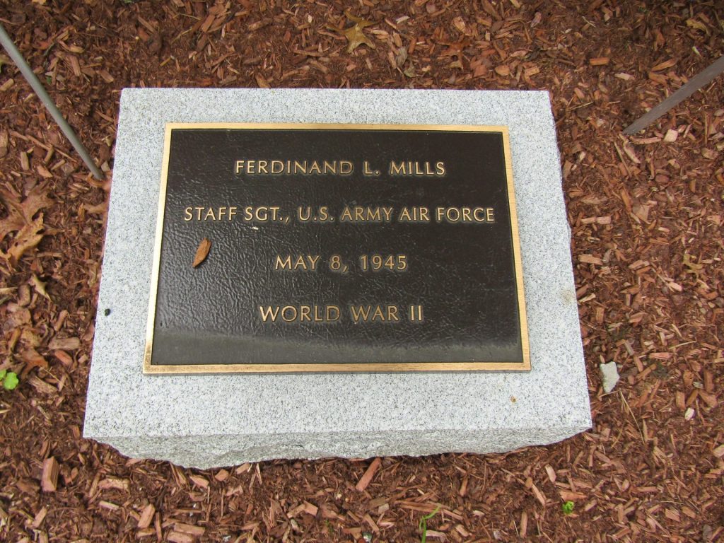 FERDINAND L. MILLS WAR MEMORIAL PLAQUE