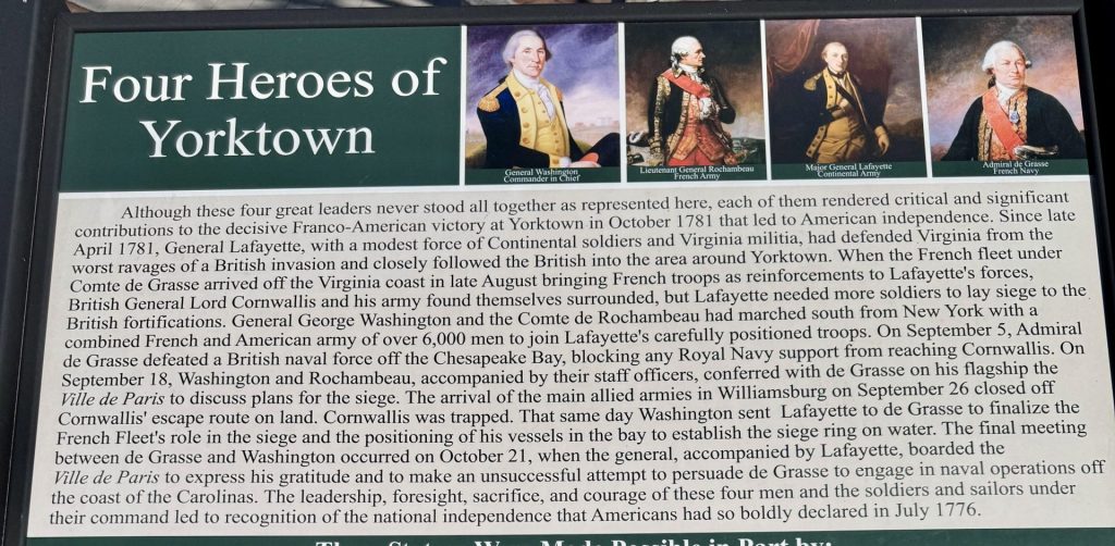 FOUR HEROES OF YORKTOWN REVOLUTIONARY WAR MEMORIAL PANEL