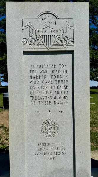 HARDIN COUNTY WAR VETERANS MEMORIAL STONE A