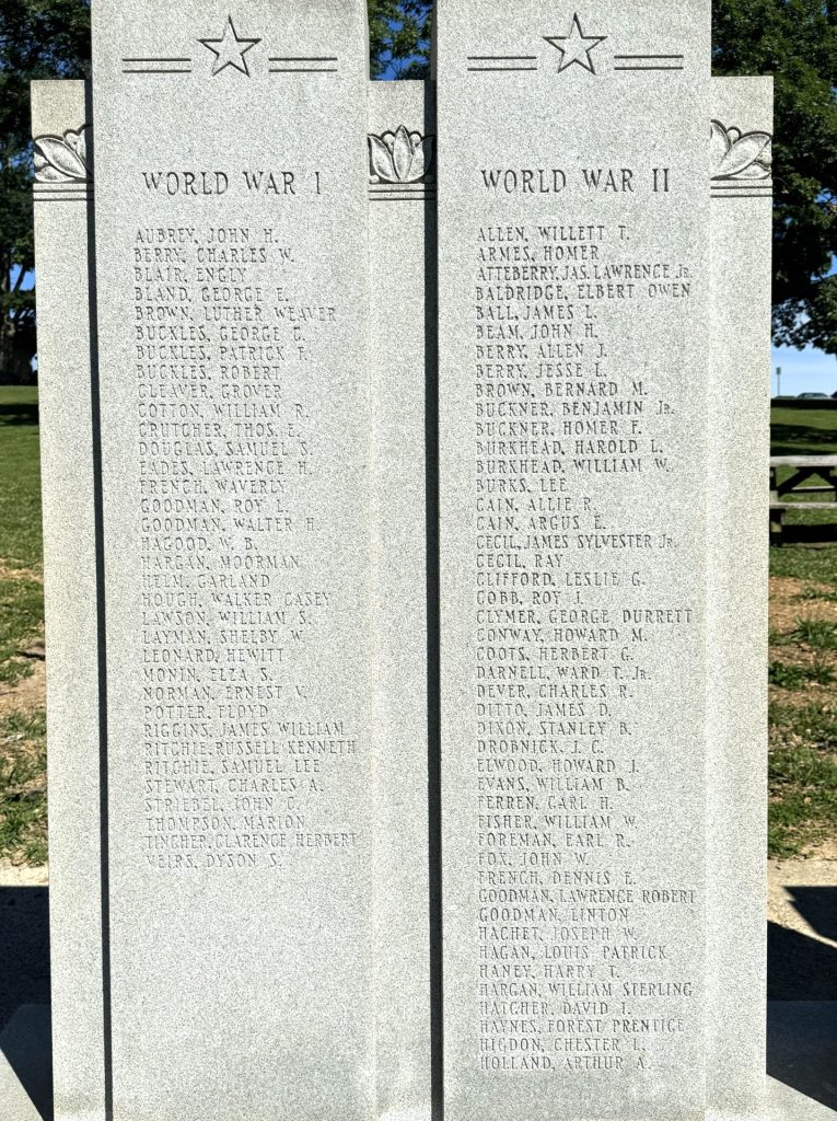 HARDIN COUNTY WAR VETERANS MEMORIAL STONE D
