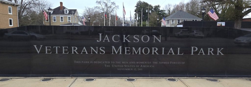 JACKSON VETERANS MEMORIAL PARK ENTRANCE WALL