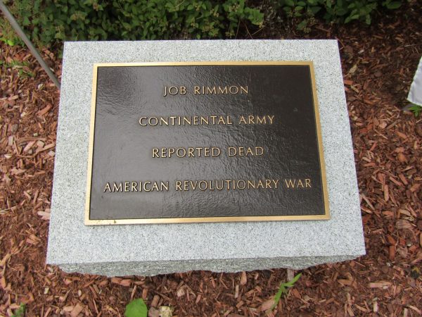 JOB RIMMON WAR MEMORIAL PLAQUE