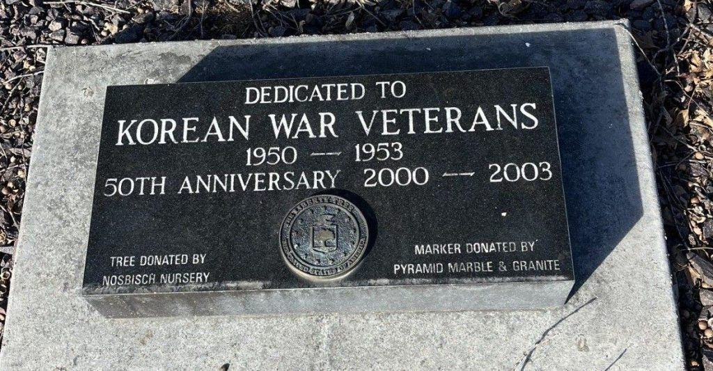 KOREAN WAR VETERANS 50TH ANNIVERSARY MEMORIAL TREE TABLET