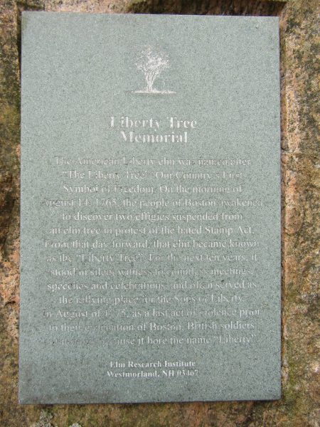 LIBERTY TREE MEMORIAL STONE MASHPEE