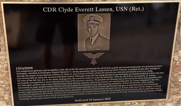 LT CLYDE E. LASSEN, USN MEDAL OF HONOR MEMORIAL PLAQUE