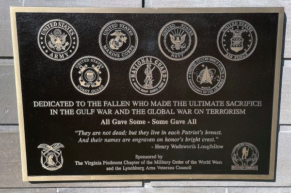 LYNCHBURG GLOBAL WAR ON TERRORISM MEMORIAL PLAQUE