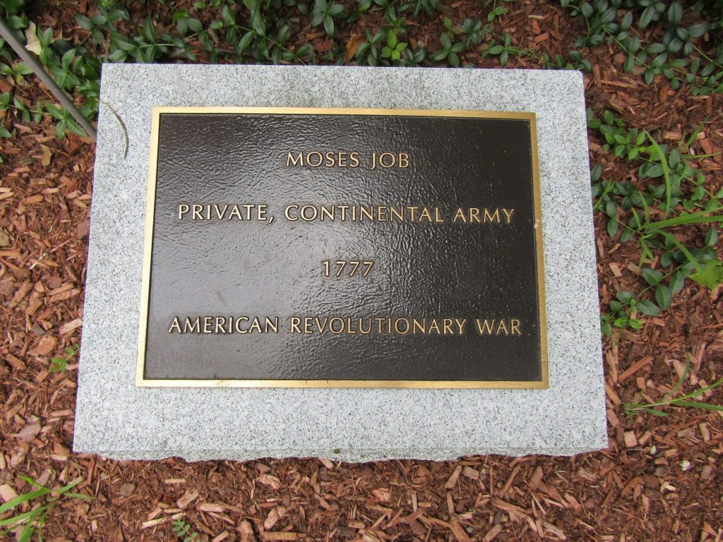 MOSES JOB WAR MEMORIAL PLAQUE