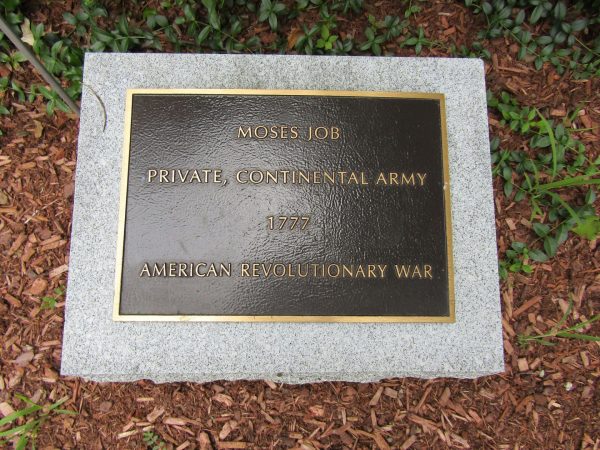 MOSES JOB WAR MEMORIAL PLAQUE