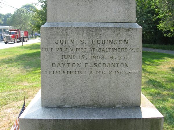 NORTH BRANFORD CIVIL WAR MEMORIAL SIDE B