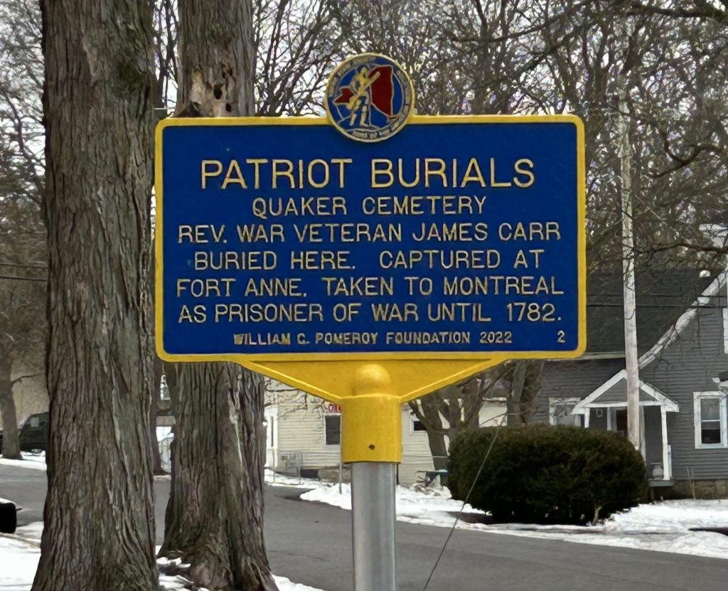PATRIOT BURIALS QUAKER CEMETERY REVOLUTIONARY WAR MEMORIAL MAKER