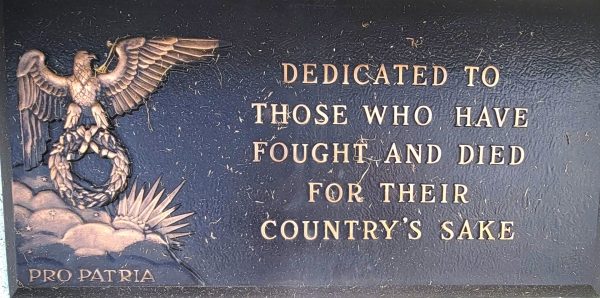 PRO PATRIA SUPREME SACRIFICE WAR MEMORIAL PLAQUE