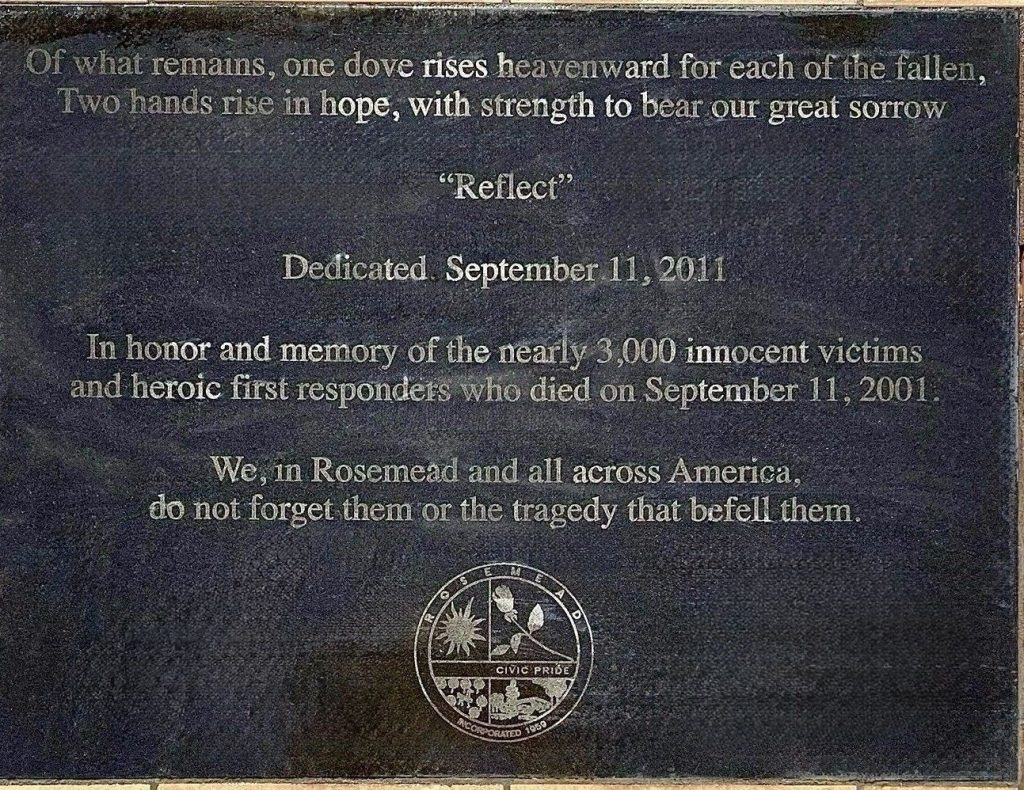 ROSEMEAD SEPTEMBER 11, 2001 MEMORIAL STONE