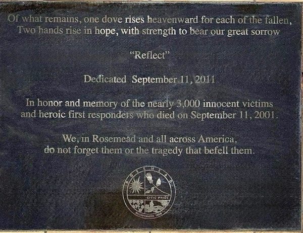 ROSEMEAD SEPTEMBER 11, 2001 MEMORIAL STONE